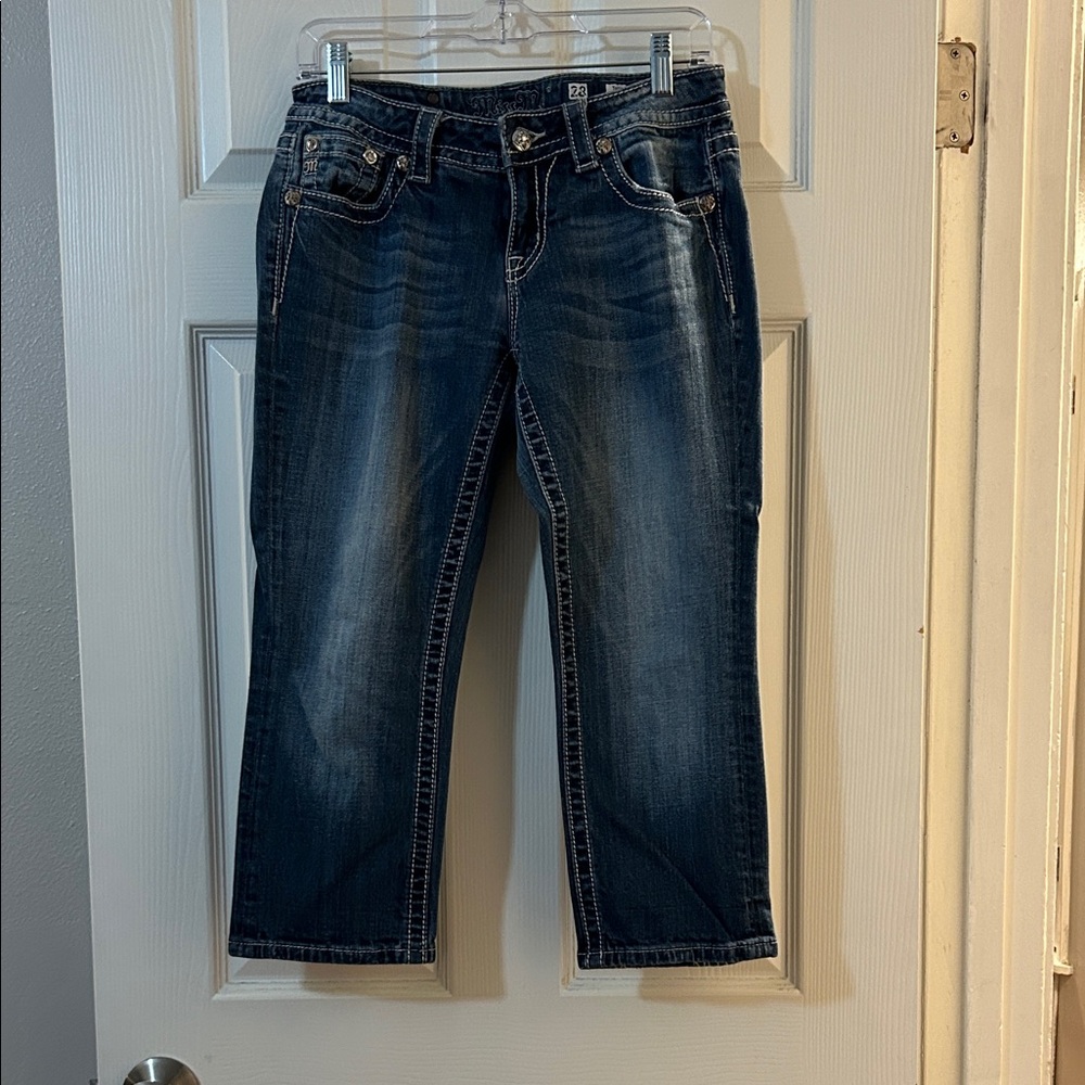 Miss Me Dark Blue Cropped Jeans